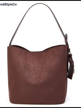Faux Suede Bucket Bag Shoulder Crossbody Purse Small Tote